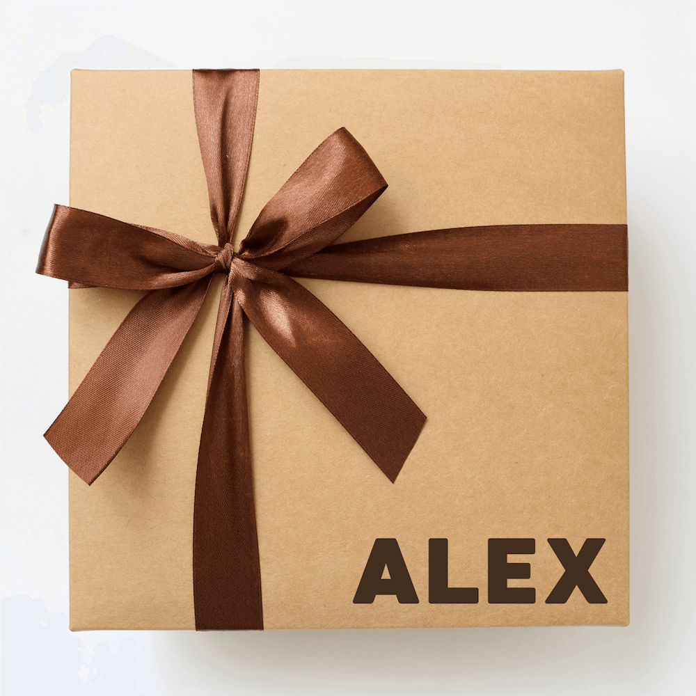 Personalised Brown Box in M Size With Ribbon & Block Font Style | Build A Box - MY BOXFUL