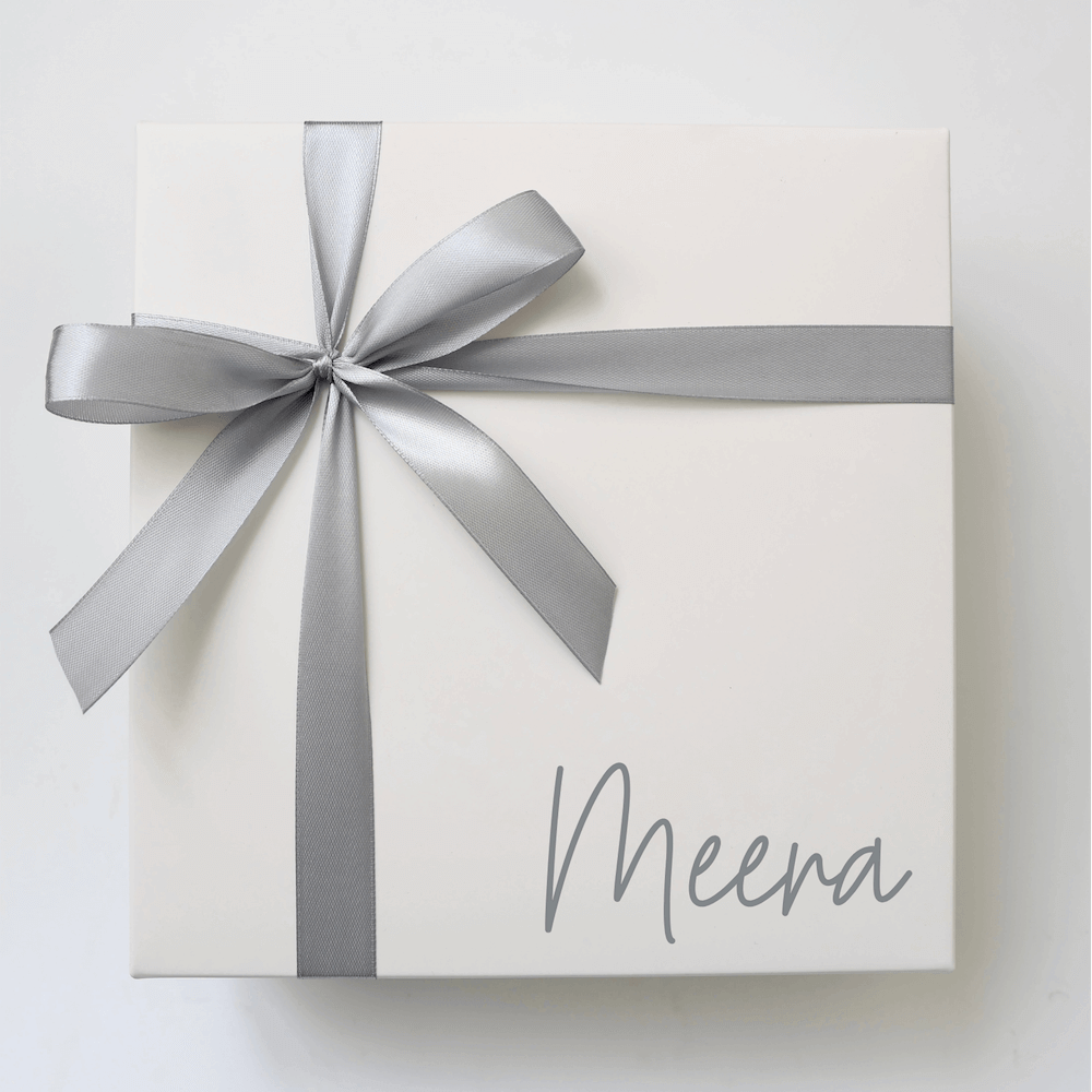 Personalised White Box in M Size With Ribbon & Handwriting Font Style | Build A Box - MY BOXFUL